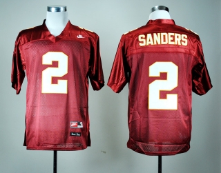 Florida State Seminoles Deion Sanders #2 Red NCAA Football Jersey