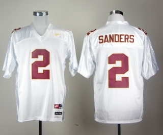 Florida State Seminoles Deion Sanders #2 White NCAA Football Jersey