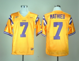 LSU Tigers Tryann Mathieu #7 Golden NCAA Football Jersey