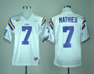 LSU Tigers Tryann Mathieu #7 White NCAA Football Jersey
