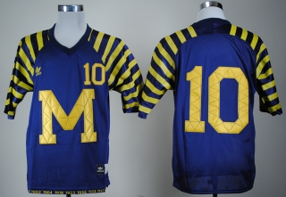 Michigan Wolverines Tom Brady #10 Blue Noctilucent NCAA Football Jersey