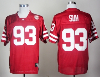 Nebraska Cornhuskers Ndamukong Suh #93 Red NCAA Football Jersey
