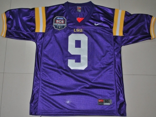 Nike LSU Tigers Jordan Jefferson 9 Purple 2012 BCS Patch College Football Jersey