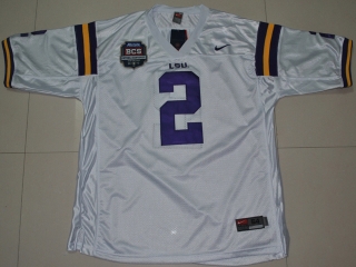 Nike LSU Tigers Rueben Randle 2 White 2012 BCS Patch College Football Jersey