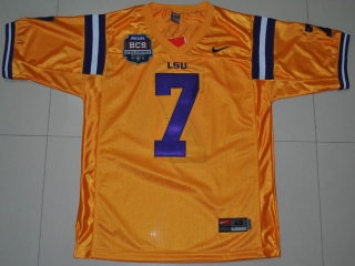 Nike LSU Tigers Trynn Mathieu 7 Golden 2012 BCS Patch College Football Jersey