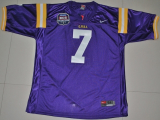 Nike LSU Tigers Trynn Mathieu 7 Purple 2012 BCS Patch College Football Jersey