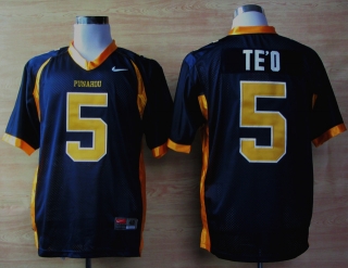Punahou High School Honolulu Manti Te'D #5 Blue NCAA Football Jersey