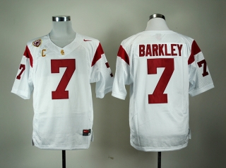 USC Trojans Matt Barkley #7 White Pac-#12 C Patch NCAA Football Jersey