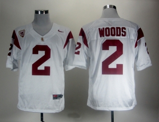 USC Trojans Robert Woods #2 White Pac-#12 Patch NCAA Football Jersey