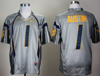 West Virginia Mountaineers Tavon Austin 1 Grey NCAA Football Jersey