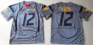 West Virginia Mountaineers WVU #12 Oliver Luck grey NCAA Football Jersey