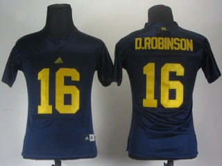 Denard Robinson #16 Navy NCAA Women Jersey