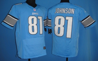 Detroit Lions #81 JOHNSON Blue #2012 Nike NFL Football Elite Jersey