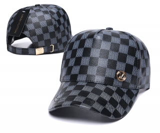 LV Curved Brim Leather Snapback Cap 58978