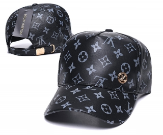 LV Curved Brim Leather Snapback Cap 58981