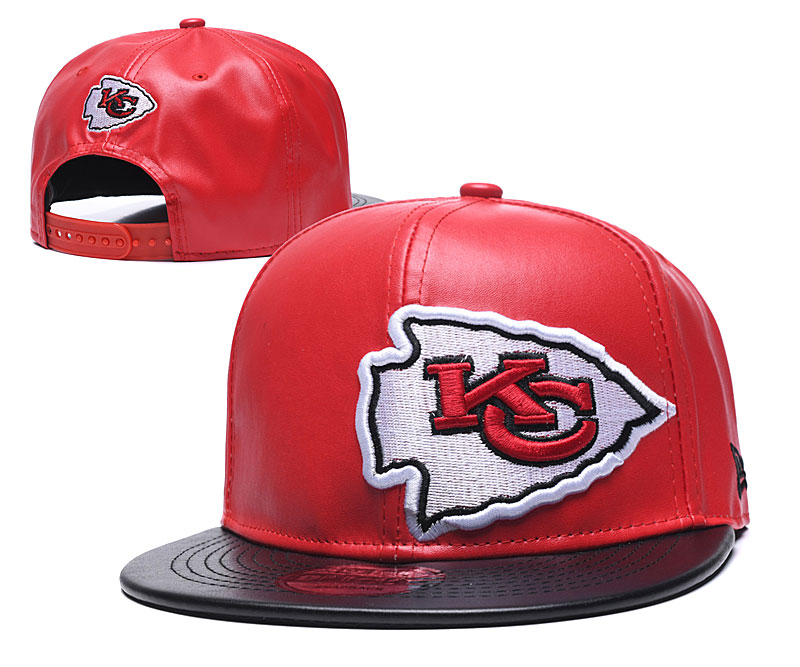 Buy NFL Kansas City Chiefs Leather Snapback Cap 61532 Online Hats