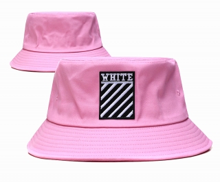 White OFF Bucket Hats 97063