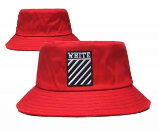 White OFF Bucket Hats 97065