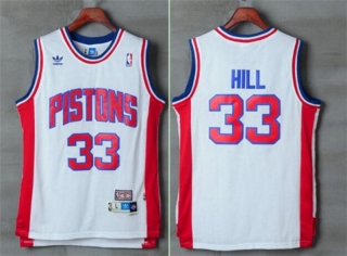 Vintage NBA Detroit Pistons #33 Hill Retro Jersey 97717