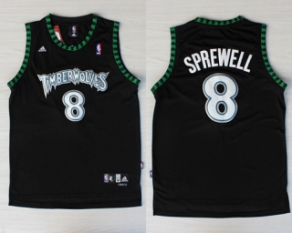 Vintage NBA Minnesota Timberwolves #8 Sprewell Retro Jersey 98319