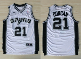 Vintage NBA San Antonio Spurs #21 Tim Duncan Revolution 30 Swingman Home(White) Adidas Jersey 98670