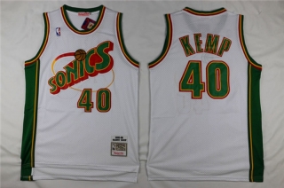 Vintage NBA Seattle Supersonics #40 Kemp Retro Jersey 98703