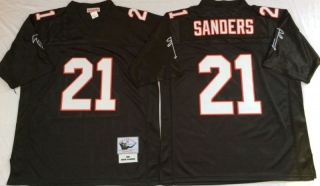 Vintage NFL Atlanta Falcons #21 Sanders Black Retro Jersey 98905