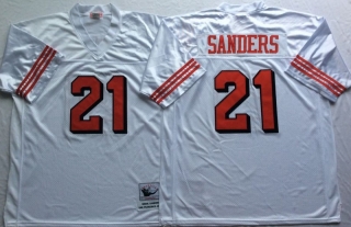 Vintage NFL Atlanta Falcons #21 SANDERS White Retro Jersey 98908