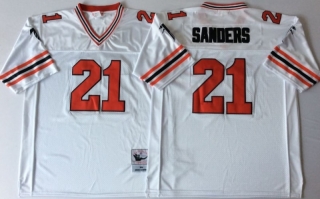 Vintage NFL Atlanta Falcons #21 SANDERS White Retro Jersey 98909