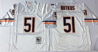 Vintage NFL Chicago Bears White #51 BUTKUS Retro Jersey 98946