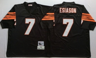 Vintage NFL Cincinatti Bengals Black #7 ESIASON Retro Jersey 98956