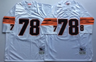 Vintage NFL Cincinatti Bengals White #78 MUNOZ Retro Jersey 98959