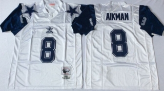 Vintage NFL Dallas Cowboys White #8 AIKMAN Retro Jersey 98982