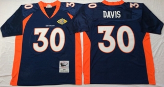 Vintage NFL Denver Broncos Blue #30 DAVIS Retro Jersey 98985