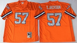 Vintage NFL Denver Broncos Orange #57 T-JACKSON Retro Jersey 98991