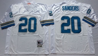 Vintage NFL Detriot lions #20 White SANDERS Retro Jersey 99003