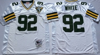 Vintage NFL Green Bay Packers White #92 WHITE Retro Jersey 99021