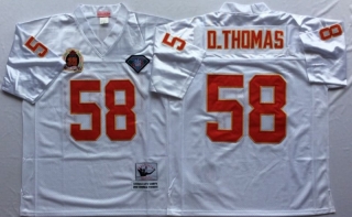 Vintage NFL Kansas City Chiefs White #58 D-THOMAS Retro Jersey 99031