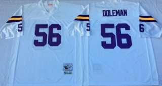 Vintage NFL Minnesota Vikings White #56 DOLEMAN Retro Jersey 99050
