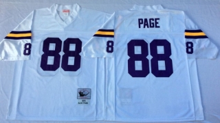 Vintage NFL Minnesota Vikings White #88 PAGE Retro Jersey 99052