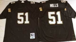 Vintage NFL New Orleans Saints Black #51 MILLS Retro Jersey 99057