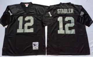 Vintage NFL Oakland Raiders Black #12 STABLER Retro Jersey 99077