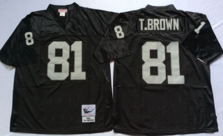 Vintage NFL Oakland Raiders Black #81 T-BROWN Retro Jersey 99088