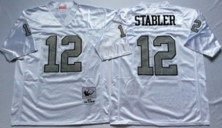 Vintage NFL Oakland Raiders White #12 STABLER Retro Jersey 99092