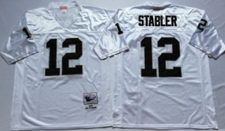 Vintage NFL Oakland Raiders White #12 STABLER Retro Jersey 99093