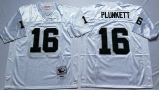 Vintage NFL Oakland Raiders White #16 PLUNKETT Retro Jersey 99094