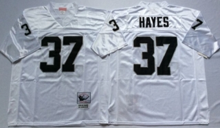 Vintage NFL Oakland Raiders White #37 HAYES Retro Jersey 99100
