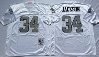 Vintage NFL Oakland Raiders White #34 JACKSON Retro Jersey 99098
