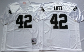 Vintage NFL Oakland Raiders White #42 LOTT Retro Jersey 99101