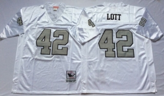 Vintage NFL Oakland Raiders White #42 LOTT Retro Jersey 99102